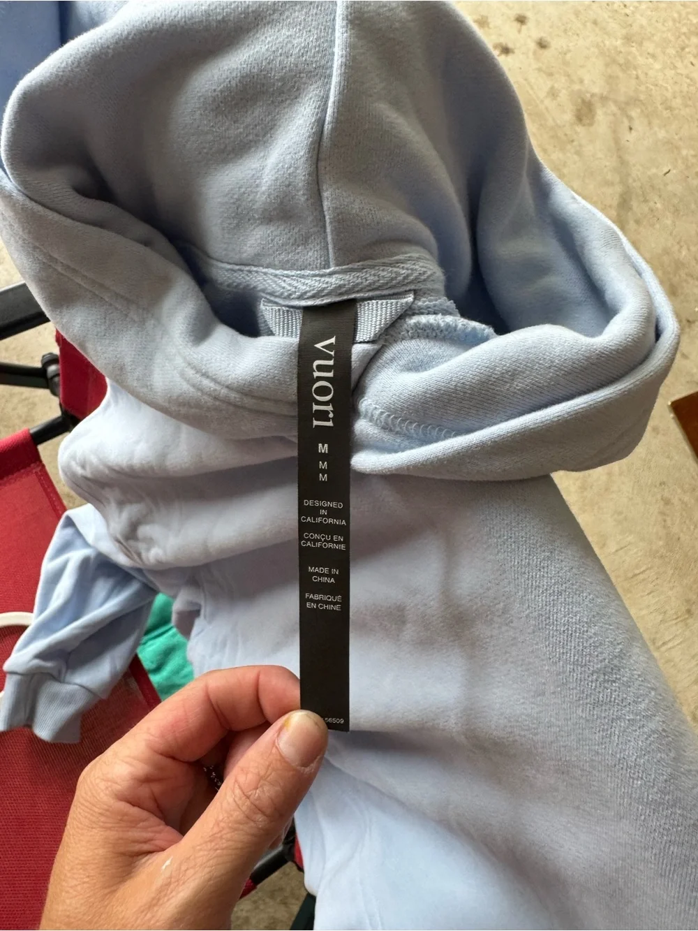 Vuori Sedona Cropped Hoodie- Crystal Blue - Picture 3 of 4